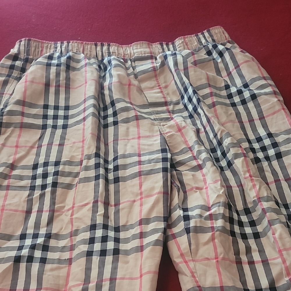 Burberry Pink and Black Plaid Shorts